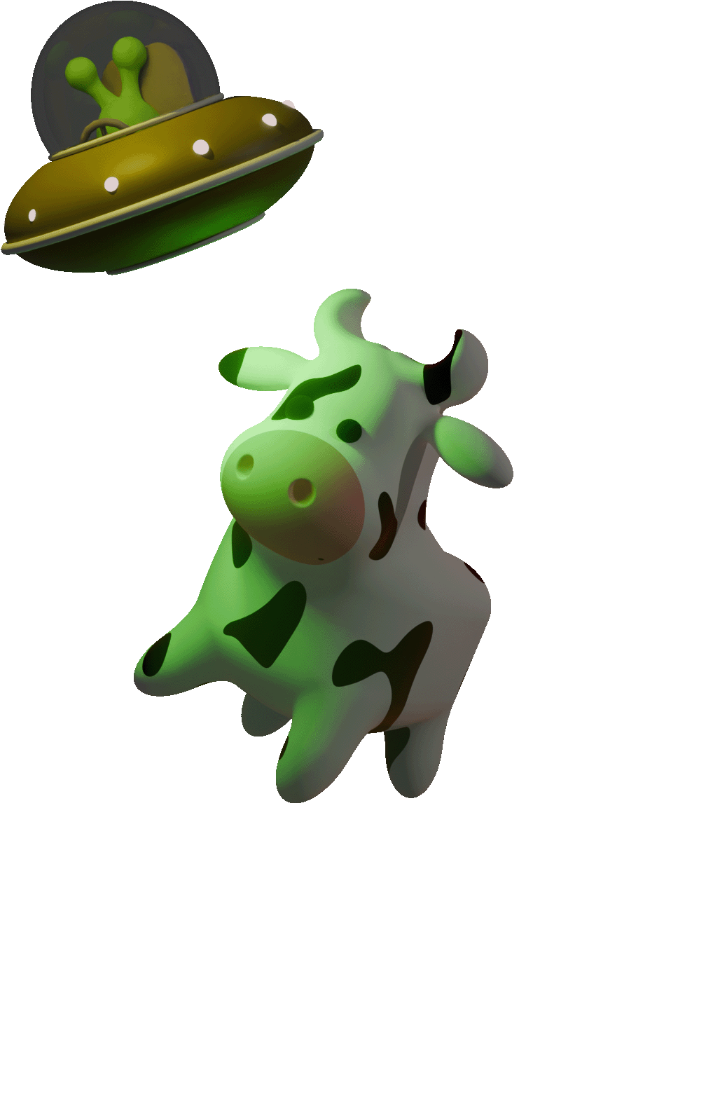 Amazing Cow sendo abduzida por um disco voador